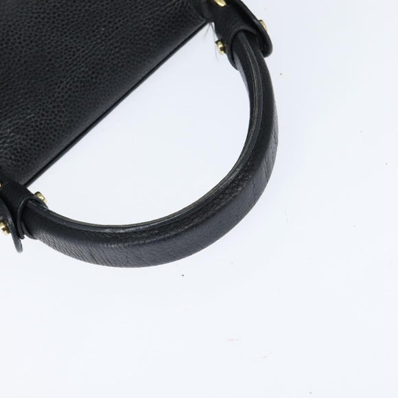 Salvatore Ferragamo Gancini Sophia Hand Bag Leather 2way Black Gold Auth 147516