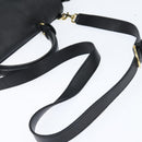 Salvatore Ferragamo Gancini Sophia Hand Bag Leather 2way Black Gold Auth 147516-8