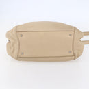 Salvatore Ferragamo Gancini Hand Bag Leather 2way Beige Silver Auth 147517-5