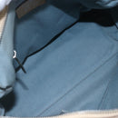 Salvatore Ferragamo Gancini Hand Bag Leather 2way Beige Silver Auth 147517-11