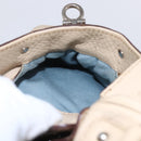 Salvatore Ferragamo Gancini Hand Bag Leather 2way Beige Silver Auth 147517-22