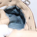 Salvatore Ferragamo Gancini Hand Bag Leather 2way Beige Silver Auth 147517-23