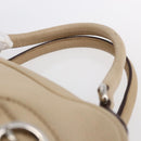 Salvatore Ferragamo Gancini Hand Bag Leather 2way Beige Silver Auth 147517-8