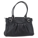Salvatore Ferragamo Gancini Tote Bag Leather Black Silver Auth 147518-1