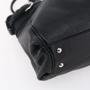 Salvatore Ferragamo Gancini Tote Bag Leather Black Silver Auth 147518-14