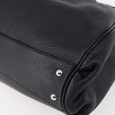 Salvatore Ferragamo Gancini Tote Bag Leather Black Silver Auth 147518-15