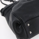 Salvatore Ferragamo Gancini Tote Bag Leather Black Silver Auth 147518-16