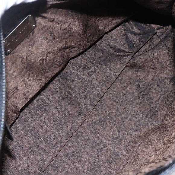 Salvatore Ferragamo Gancini Tote Bag Leather Black Silver Auth 147518