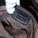 Salvatore Ferragamo Gancini Tote Bag Leather Black Silver Auth 147518-12