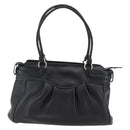 Salvatore Ferragamo Gancini Tote Bag Leather Black Silver Auth 147518-2