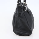 Salvatore Ferragamo Gancini Tote Bag Leather Black Silver Auth 147518-3