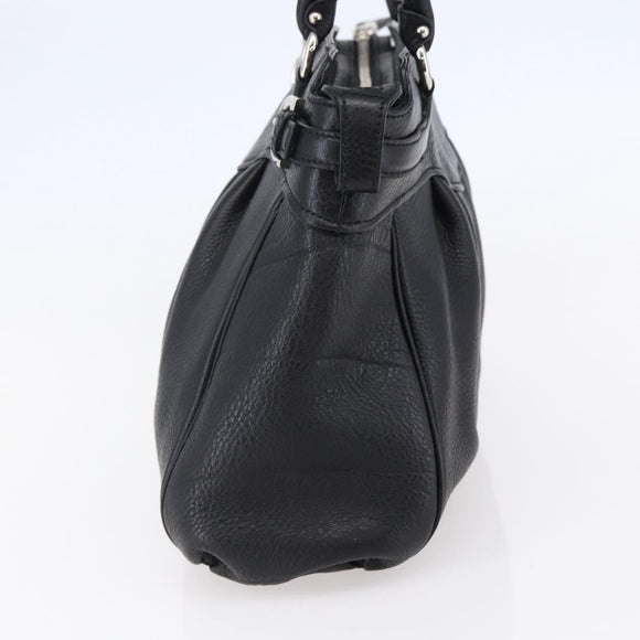 Salvatore Ferragamo Gancini Tote Bag Leather Black Silver Auth 147518