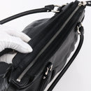 Salvatore Ferragamo Gancini Tote Bag Leather Black Silver Auth 147518-6