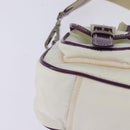 PRADA Shoulder Bag Nylon Enamel White Silver Auth 147522-9