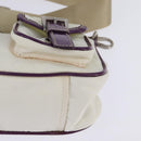 PRADA Shoulder Bag Nylon Enamel White Silver Auth 147522-14