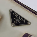 PRADA Shoulder Bag Nylon Enamel White Silver Auth 147522-17