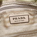 PRADA Shoulder Bag Nylon Enamel White Silver Auth 147522-18