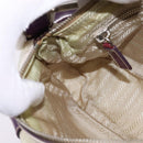 PRADA Shoulder Bag Nylon Enamel White Silver Auth 147522-20