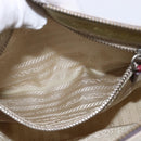 PRADA Shoulder Bag Nylon Enamel White Silver Auth 147522-21
