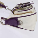 PRADA Shoulder Bag Nylon Enamel White Silver Auth 147522-3