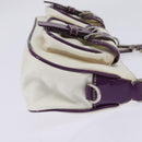 PRADA Shoulder Bag Nylon Enamel White Silver Auth 147522-4