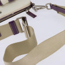 PRADA Shoulder Bag Nylon Enamel White Silver Auth 147522-7