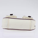PRADA Shoulder Bag Nylon Enamel White Silver Auth 147522-5
