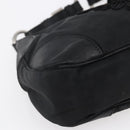 PRADA Shoulder Bag Nylon Leather Beige Silver Auth 147523-15