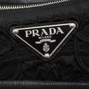 PRADA Shoulder Bag Nylon Leather Beige Silver Auth 147523-19