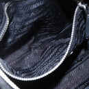 PRADA Shoulder Bag Nylon Leather Beige Silver Auth 147523-23