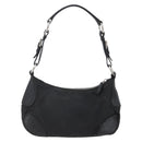 PRADA Shoulder Bag Nylon Leather Beige Silver Auth 147523-2