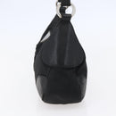 PRADA Shoulder Bag Nylon Leather Beige Silver Auth 147523-4