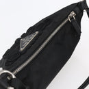 PRADA Shoulder Bag Nylon Leather Beige Silver Auth 147523-6