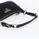 PRADA Shoulder Bag Nylon Leather Beige Silver Auth 147523-7