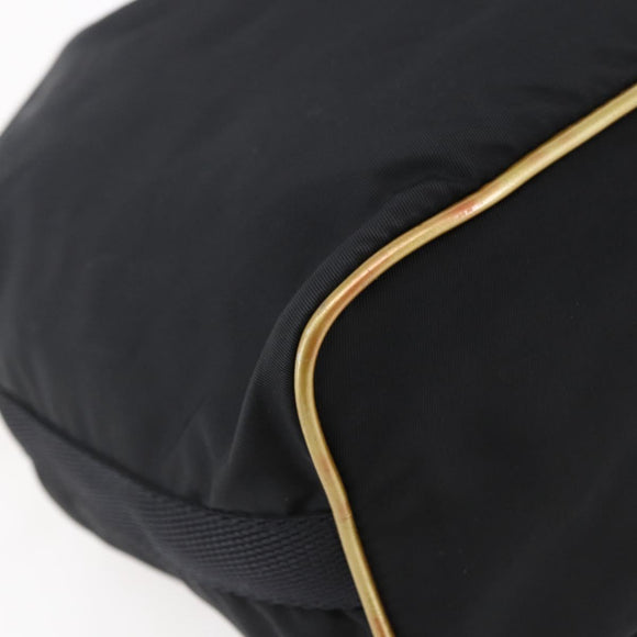 PRADA Hand Bag Nylon Black Silver Auth 147526