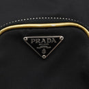 PRADA Hand Bag Nylon Black Silver Auth 147526-18