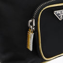 PRADA Hand Bag Nylon Black Silver Auth 147526-19