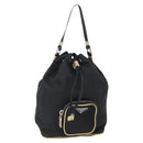 PRADA Hand Bag Nylon Black Silver Auth 147526-1