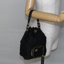 PRADA Hand Bag Nylon Black Silver Auth 147526-24