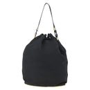 PRADA Hand Bag Nylon Black Silver Auth 147526-2