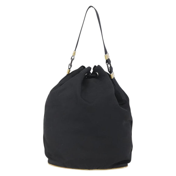 PRADA Hand Bag Nylon Black Silver Auth 147526