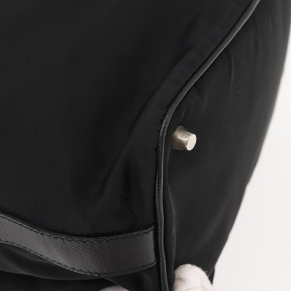 PRADA Shoulder Bag Nylon Black Silver Auth 147527