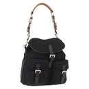 PRADA Shoulder Bag Nylon Black Silver Auth 147527-1