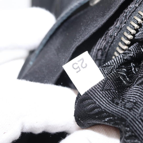 PRADA Shoulder Bag Nylon Black Silver Auth 147527