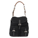 PRADA Shoulder Bag Nylon Black Silver Auth 147527-13