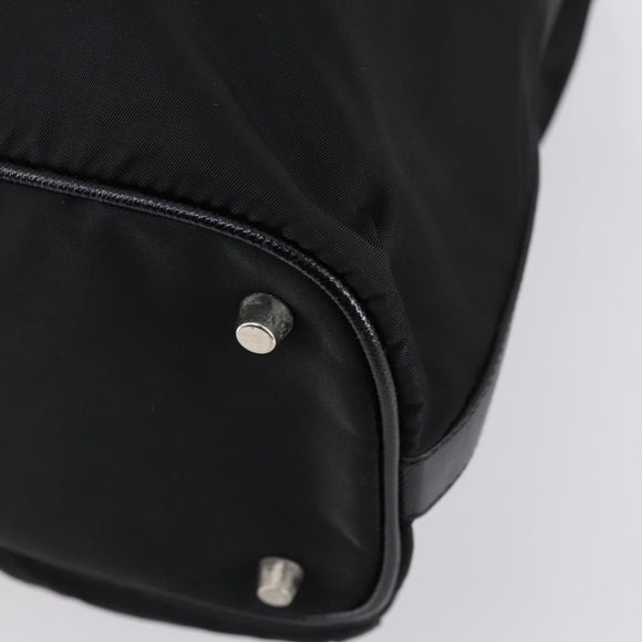PRADA Shoulder Bag Nylon Black Silver Auth 147531