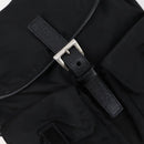 PRADA Shoulder Bag Nylon Black Silver Auth 147531-18