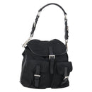 PRADA Shoulder Bag Nylon Black Silver Auth 147531-1