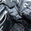 PRADA Shoulder Bag Nylon Black Silver Auth 147531-21