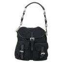 PRADA Shoulder Bag Nylon Black Silver Auth 147531-13